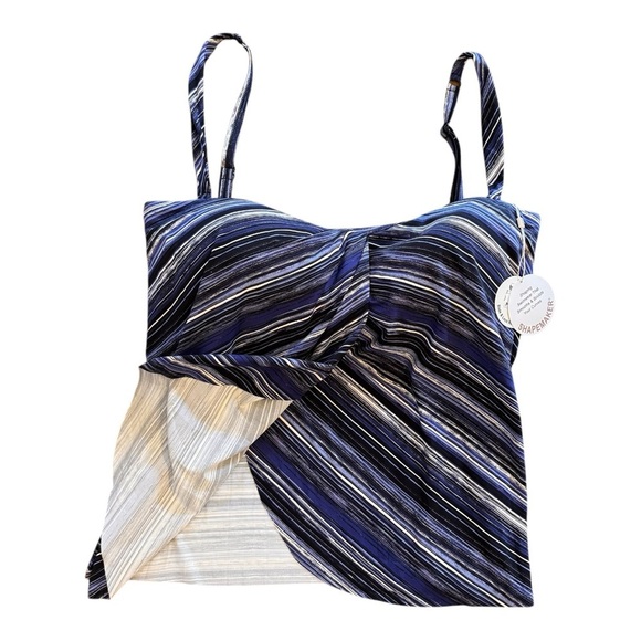 Coco Contours Clarity Draped Bandeau Bra Sized Tankini Top NWT - Picture 4 of 7